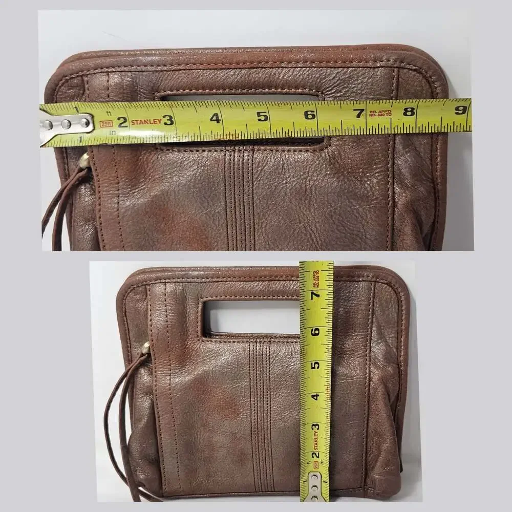 Hobo International ACE Clutch In Patina Distressed Brown Metallic Leather NWOT